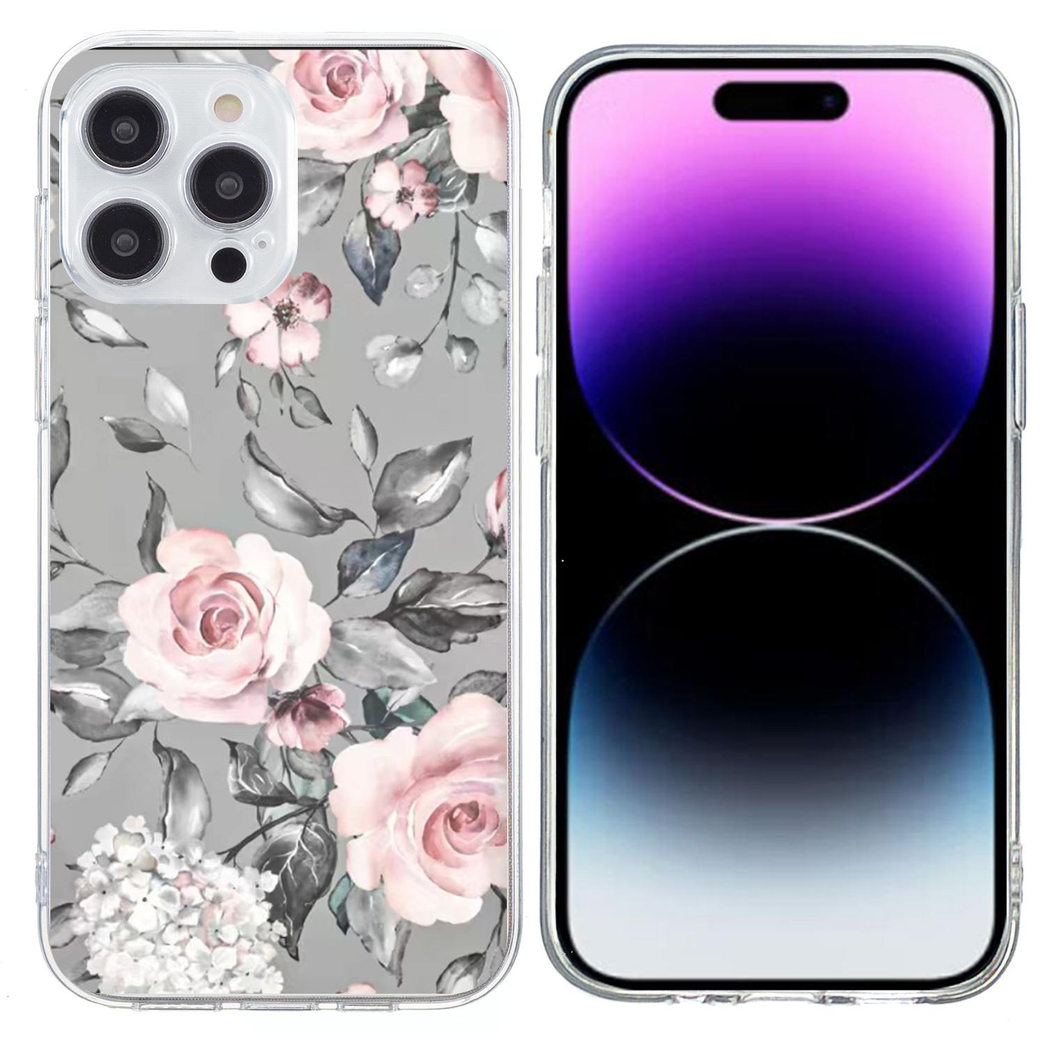 

For iPhone 15 Pro Case Pattern Printing Shockproof Soft TPU Phone Cover J
