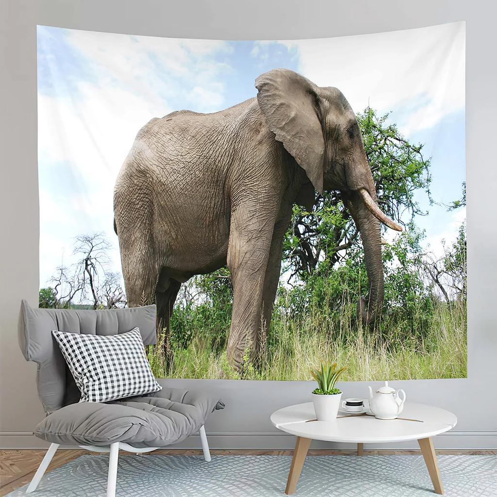 Elephant Tapestry African Animal Tapestry Nature Wildlife Tapestry Creativity Tapestries Home Living Room Bedroom Dorm Decor