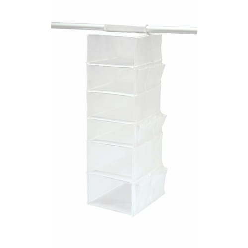 Towa Sangyo MSC Hanging Storage Rack, 6-Tier Closet, White, for Clothes and Accessories, 85695
