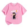 Kids Boys Girls 100% Cotton Crew Neck Short Sleeve T-Shirt, Cute Street Hip Hop Cartoon Print Casual Breathable Soft Tee for Daily Wear, Outing and Sc