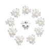 10Pcs Sparkling Hat Apparel Accessories Flower-shaped Rhinestone Buttons Pearl Hairpins Headwear Clip Pearl Button DIY Craft