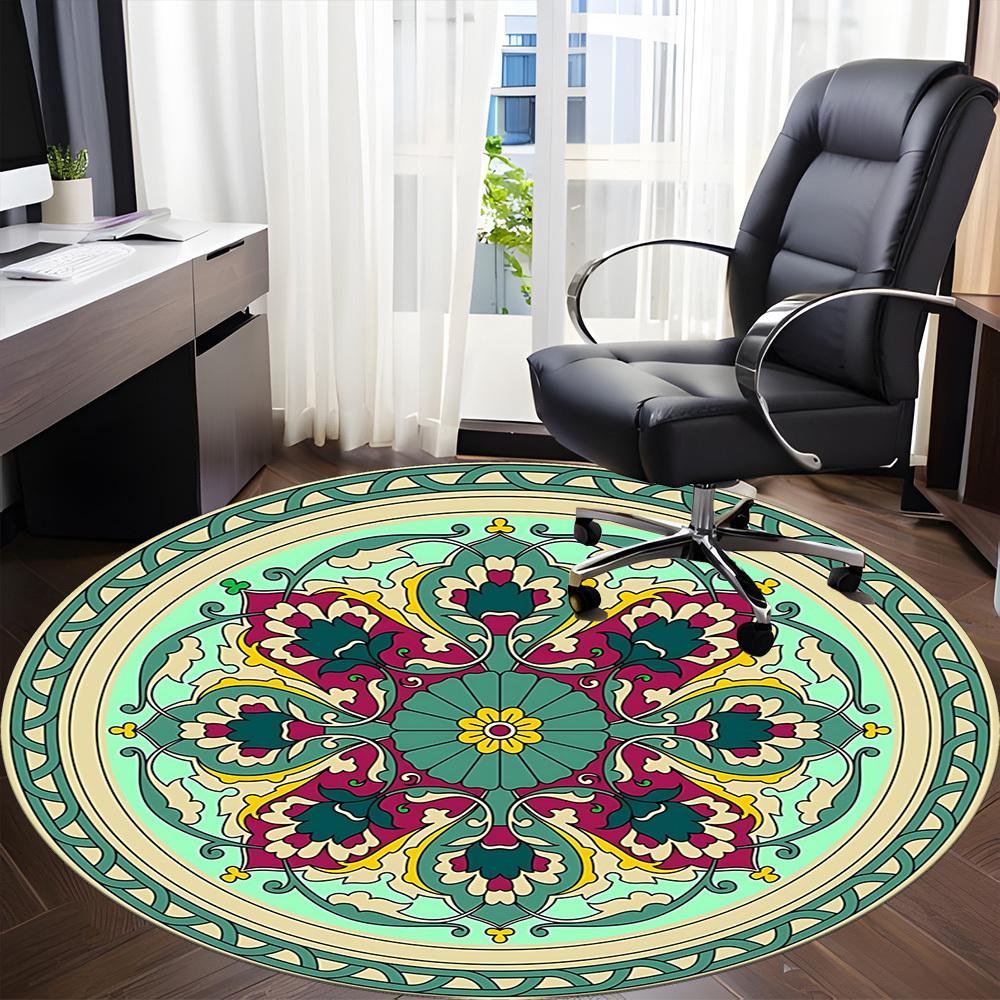 1PC Mandala Pattern Chair Carpet for Office, Indoor Non-Slip Washable Carpet, Soft Comfortable Mat For Office Room yy250930232