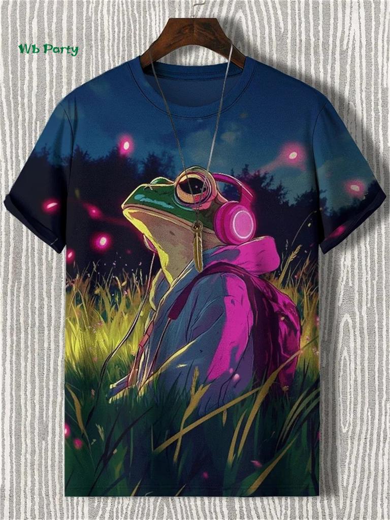 Funny Animal Cat Pattern Men's T-Shirt 3D Print Short Sleeve T-Shirt Oversized Outdoor Casual Men's Clothing