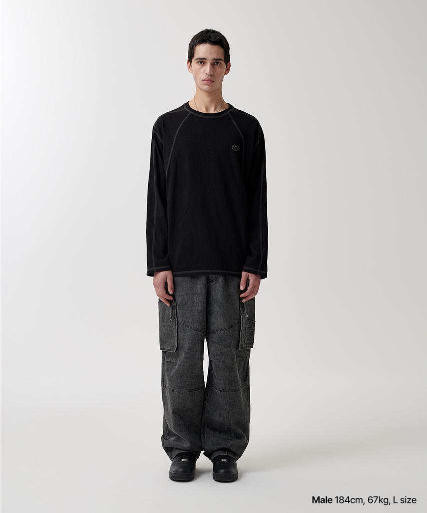 MAHAGRID Washed Utility Pant Charcoal(Mg2Fsmd121A)