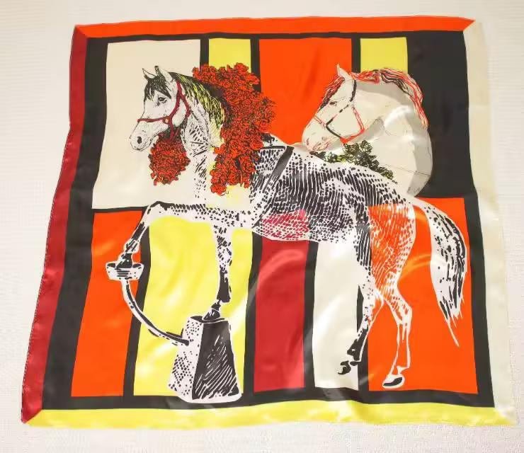 

1 pcs 90x90cm spring and autumn Korean version of large square scarf imitation silk scarf scarf bib all fashion headband 90x90cm жёлтый