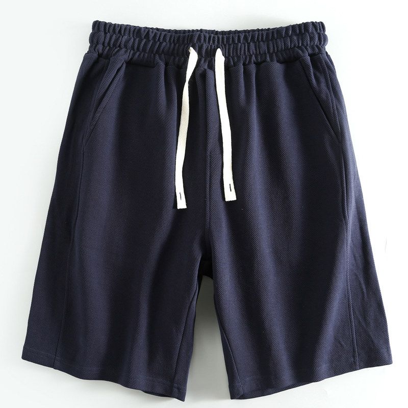 Drawstring Men's Summer Terry Casual Shorts Export Surplus Men's Loose Mid-Length Pants with Cut Tags
