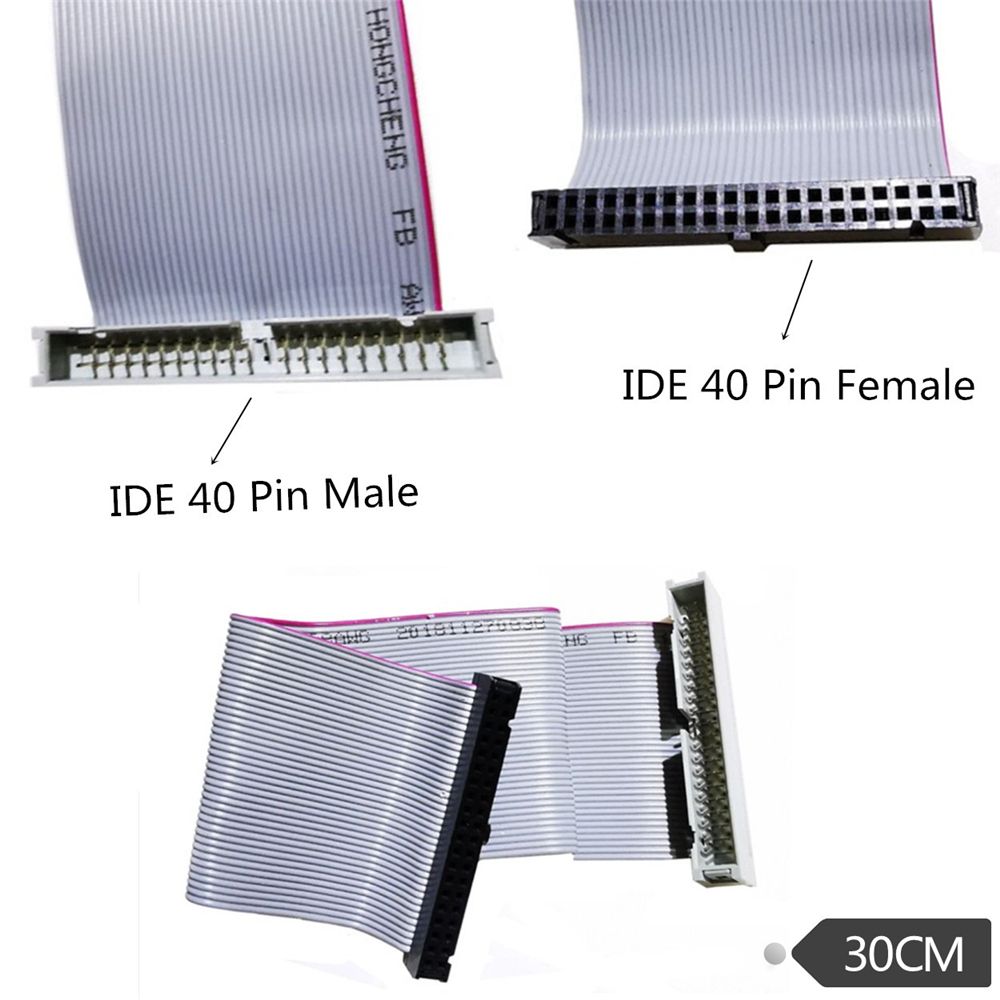 40 Pin 30cm Male To Female Hard Drive PATA Extension Cable Connector Computer Cables