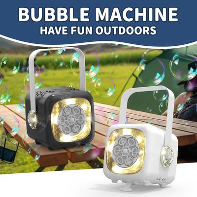 Eectric Stage Bubble Machine Handheld Fully Automatic Bubble Blowing Portable Bubble Toy Without Battery and Bubble Water