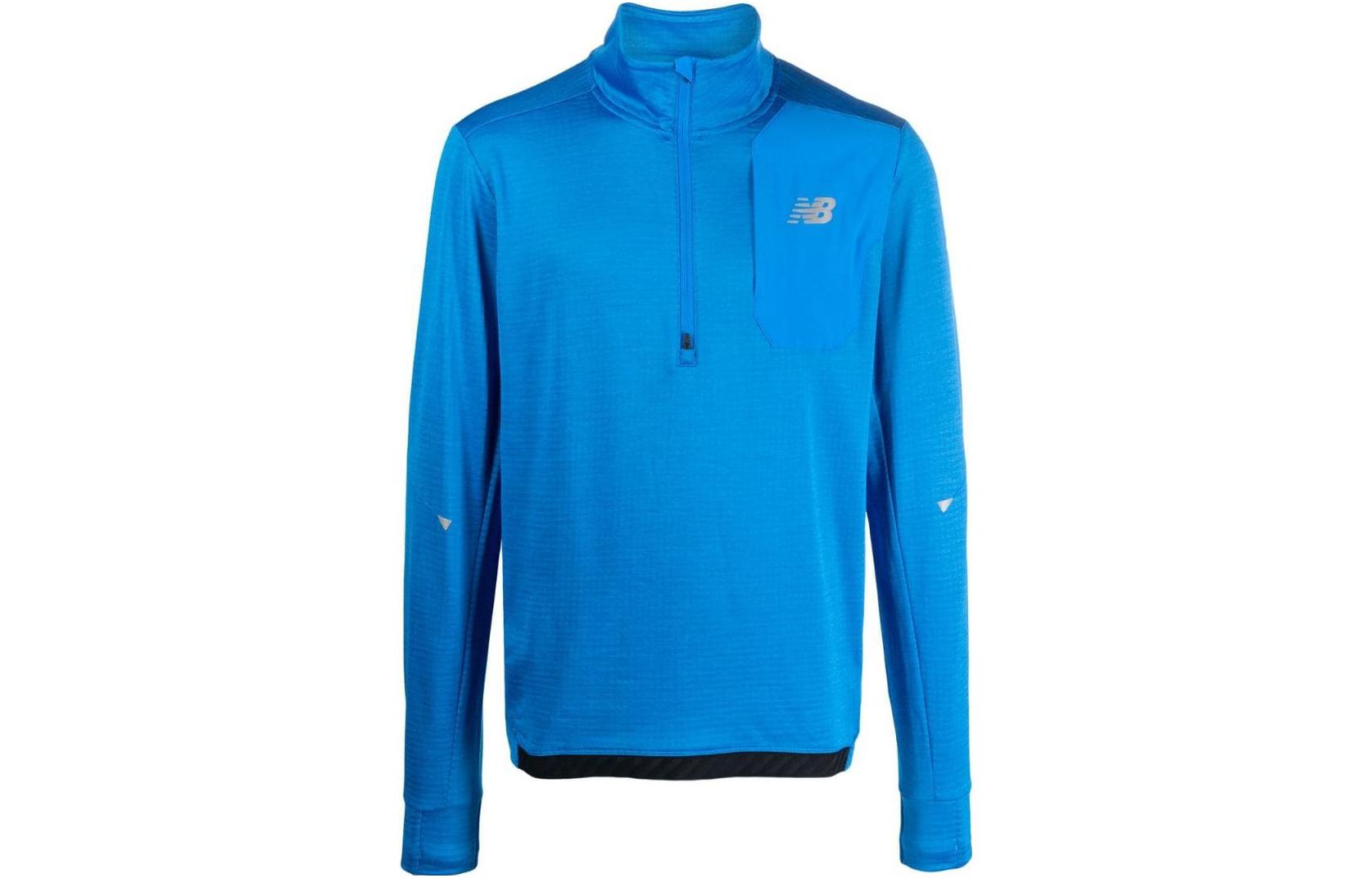 New Balance Sweatshirts Men s Blue Stand Collar Moderate Regular MT03255S-B8 XL