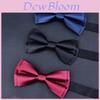 Men Black Business Bow Tie With Polyester Fabric For Wedding And Formal Events