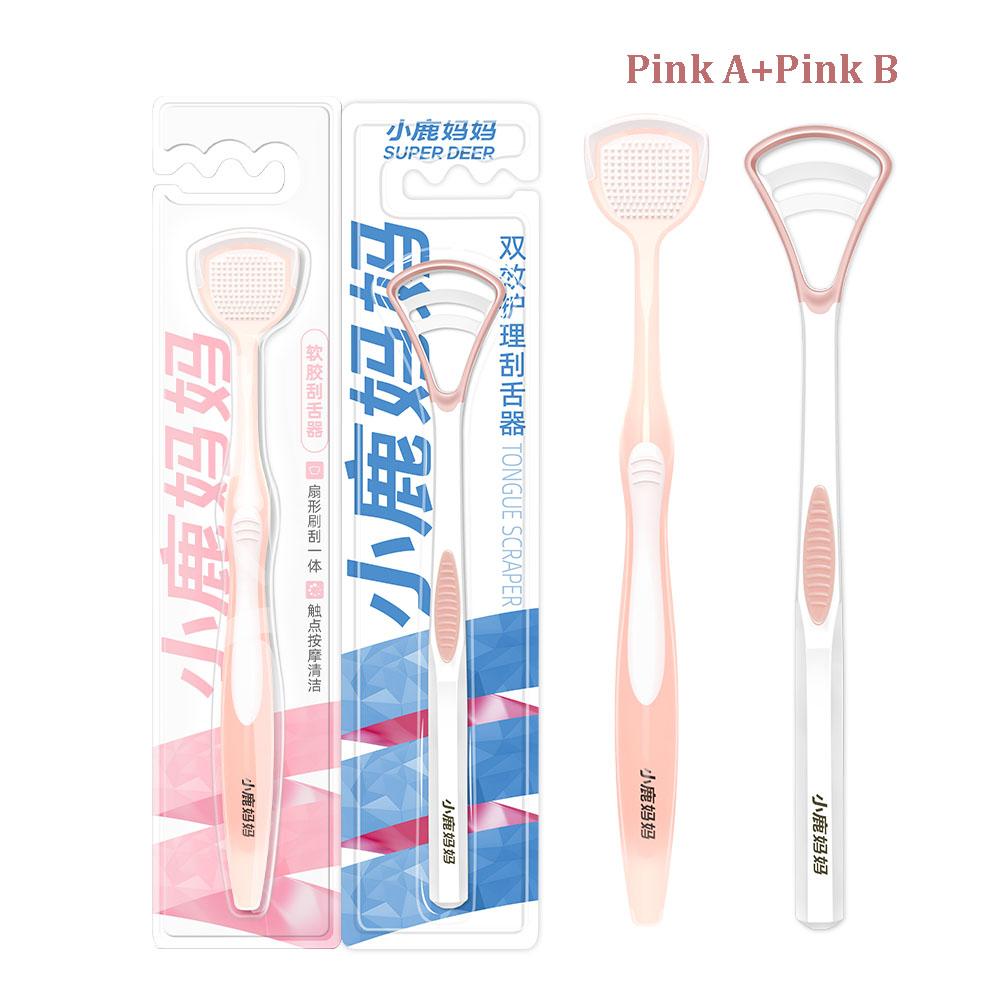 

Супер Олень Двосторонній Скребок для Язика, Зменшує Неприємний Запах з Рота для Догляду за Порожниною Рта, Очисники Язика, Інструменти для Чищення Нальоту на Язиці для Дорослих