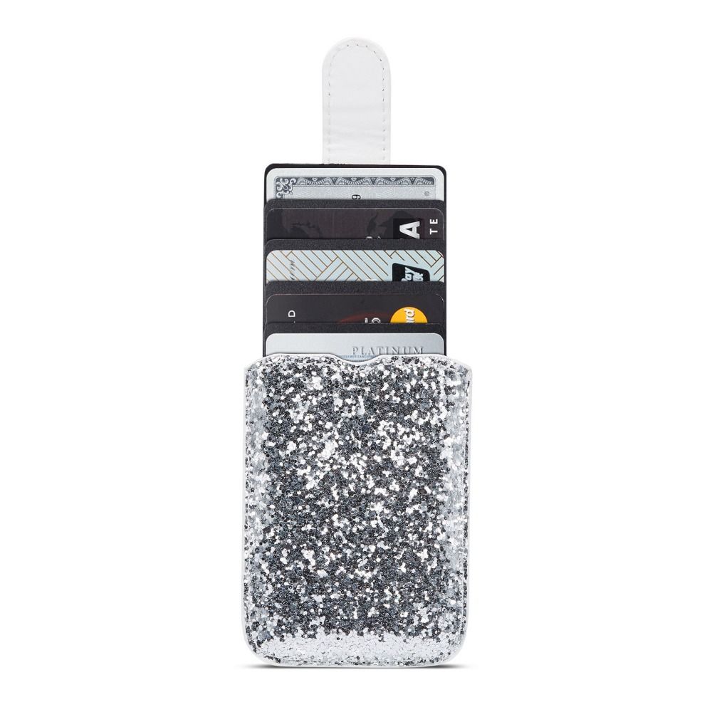 Adhesive Sticker Sequins Card Sleeve 5 Cards Credit ID Card Pocket  Women