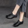 Johnature Bequeme lässige Damen-Flats-Schuhe aus echtem Leder mit weicher Sohle, runder Zehenpartie und einfarbigen Schuhen