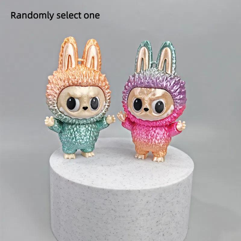 1 Piece Cute Surrounding Characters Gifts 3D Printing Trendy Play Labubu Ornament Cartoon Doll Desktop Decoration