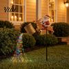 Festive Front Yard Decor Solar Santa Watering Can Light, Christmas Garden Stake Energy Saving Outdoor Lamps LED Pathway Light for Lawn Patio