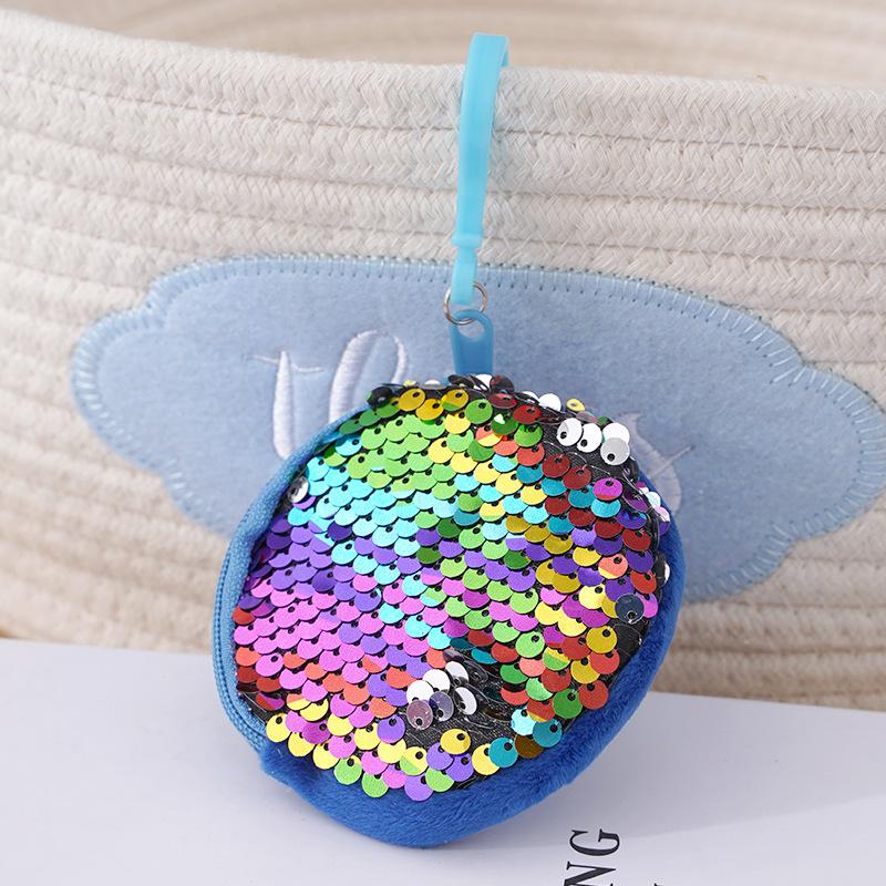 Cute Princess Sequins Circular Shape Baby Bag Solid Color Kid Coin Purse Zero Bags Shiny Children Shoulder HandBags Pendant
