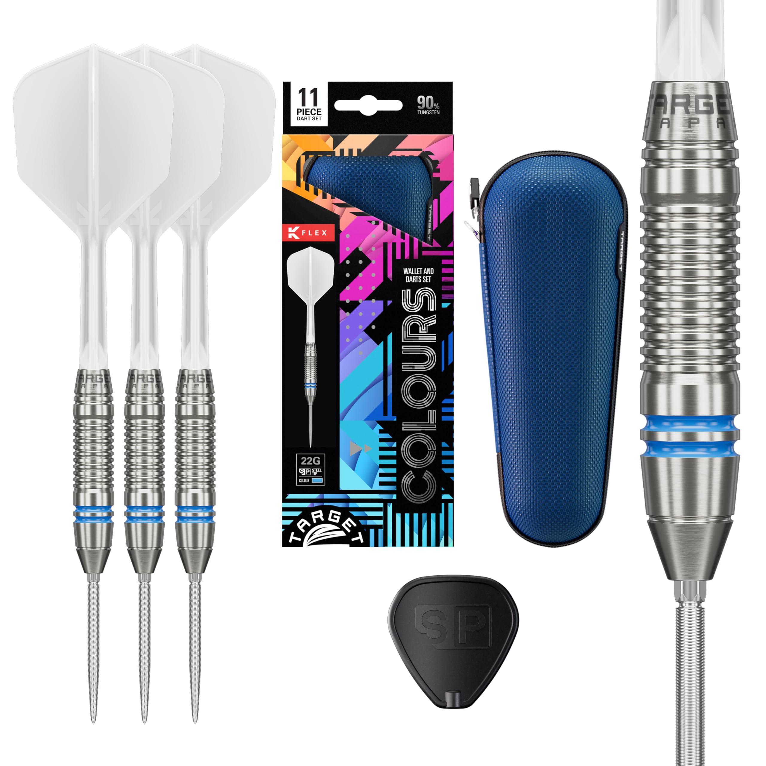 

TARGET COLOURS G4 24G SP STEEL TIP DARTS 90% (Blue 22g)