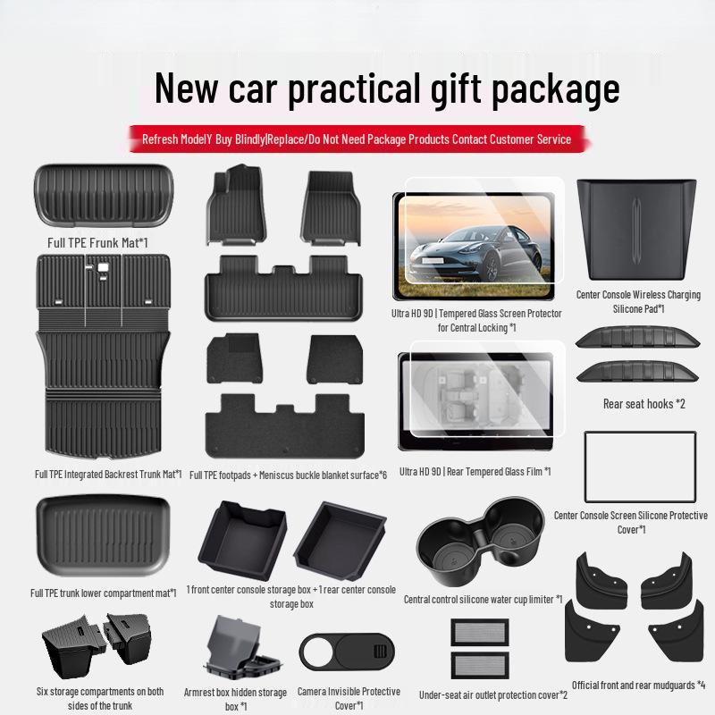 Upgraded TPE Trunk Mat Set for Tesla Model Y3 - Front & Rear Trunk, YL Interior Accessories