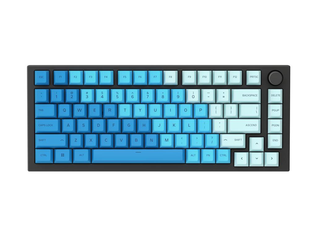 Glorious PBT English Compatible with All Gaming Keyboard Light Blue Keycaps, Layout, Full-Size, Tenkeyless, Compact, Sizes, 100%, 96%, 85%, 75%, 65%,