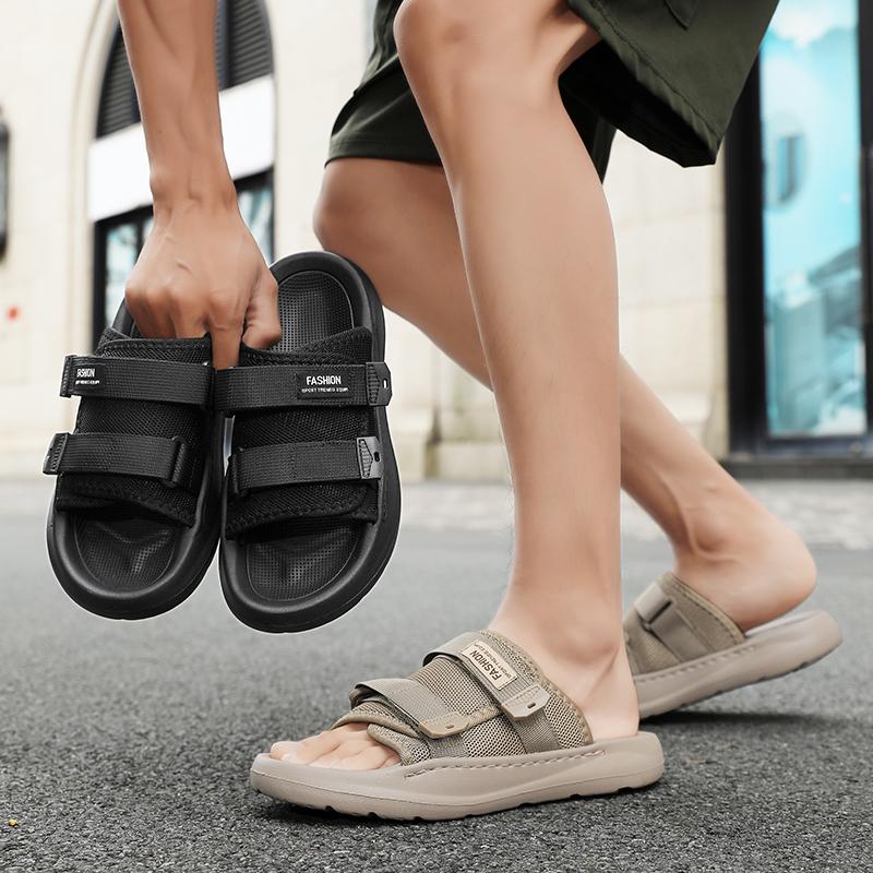 Fashion Summer Men's Slippers Lightweight Canvas Quick Drying Sandals Soft Soled Anti Slip Water Shoes Beach Flip Flops Men's Shoes