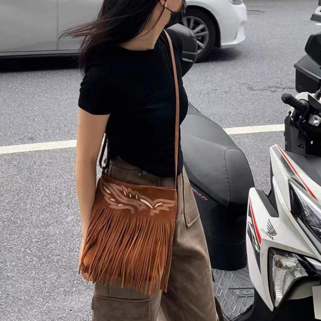 Böhmische Quastentasche Western Denim Xinjiang Reise Umhängetasche Coole Quastentasche