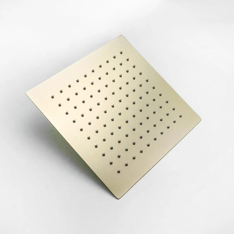 Black Chrome Brushed Gold Grey Square Rain Shower Head Ultrathin 8 10 12 Inch Choice Bathroom Wall Mount Shower Arm Top Spraying