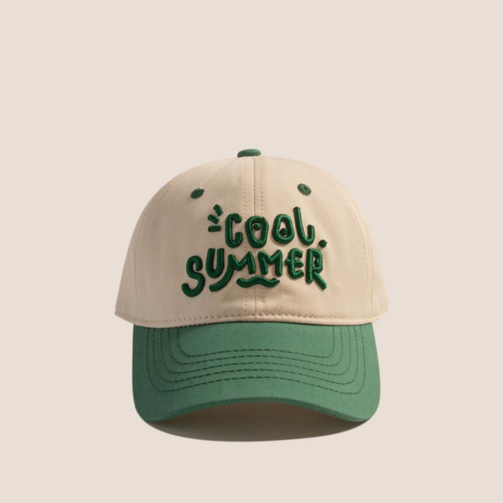 Embroidery Sun Shading Hat Contrasting Color Duck Tongue Cap  For 2-7Year Boys Girl