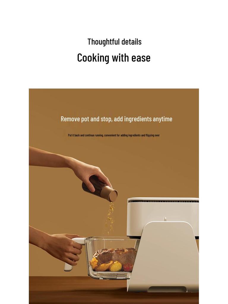 Keheal Flip-Over Air Fryer: Multi-Function Transparent Electric Oven for Frying & Stir-Frying.