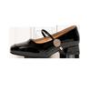 Plus Size Women's Square Toe Mary Jane Shoes with Chunky Heel