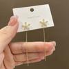 S925 Silver Needle Micro-inlaid Zircon Flower Ear Line Exquisite Light High Quality Drop Earring Star Jewelry Gifts