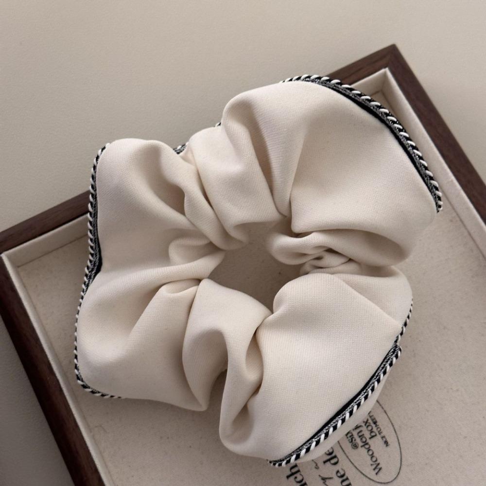 1/4pcs Contrast Trim Scrunchie Minimalist Elegant Perfect for Daily Sophisticated Looks Chic Hair Accessory Women Office