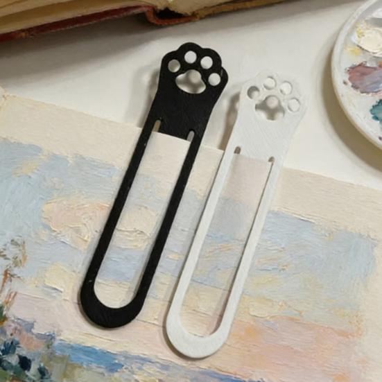DYS Cat Paw Bookmark, 3D Printed One-Piece Mold, Elastic Stable Hold Hollow Book Clip for Reading Accessory
