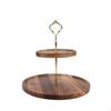 2Tier Dessert Stand Tiered with Wooden Trays Rustic Cake Display Rack for Hosts,