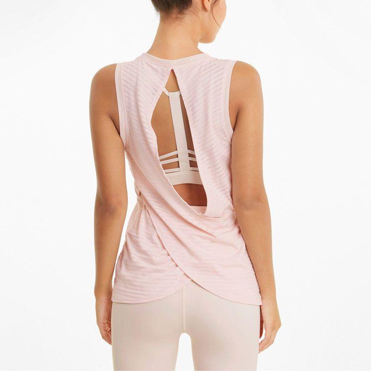 PUMA Studio Yoga Series Tank Tops Women's Light Pink Straight Fit 520225-27