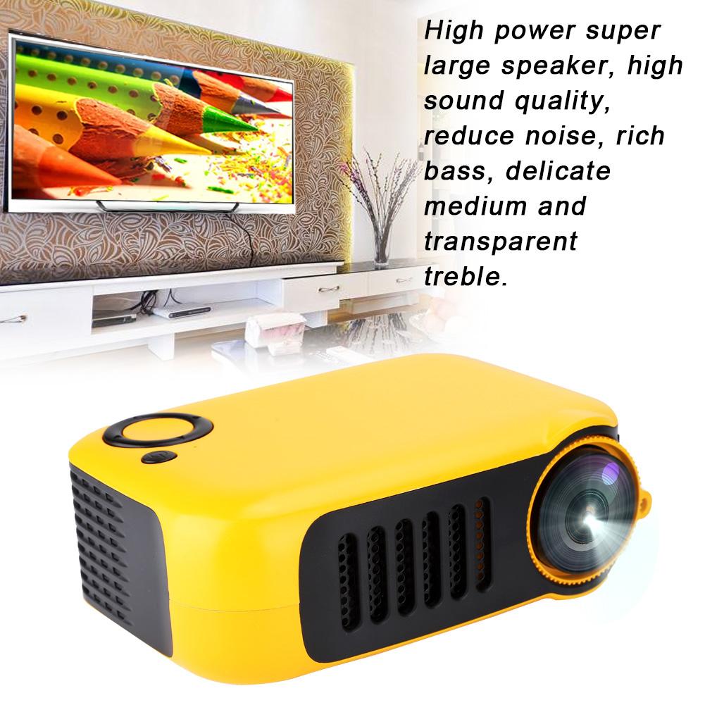 Portable Home 480*320 HD Resolution Video Projector Yellow for Children