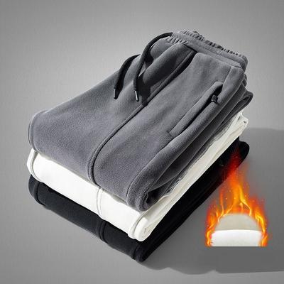 Silné podzimní a zimní tepláky, olympijský fleece, outdoorové sportovní kalhoty, teplé zimní fleecové kalhoty, pánské ležérní kalhoty nadměrné velikosti