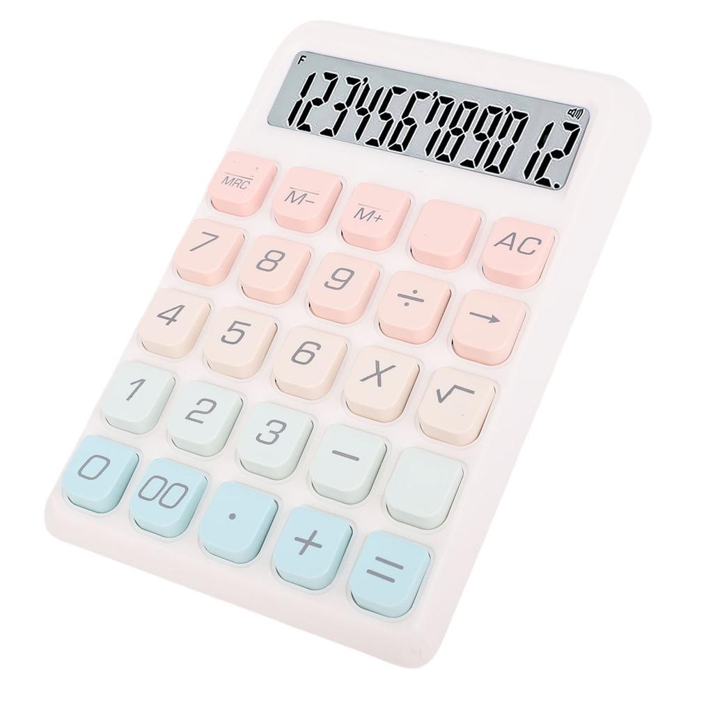 Desktop Calculator 12 Digits LCD Display Large Buttons Ladder Keypad Calculator for   School