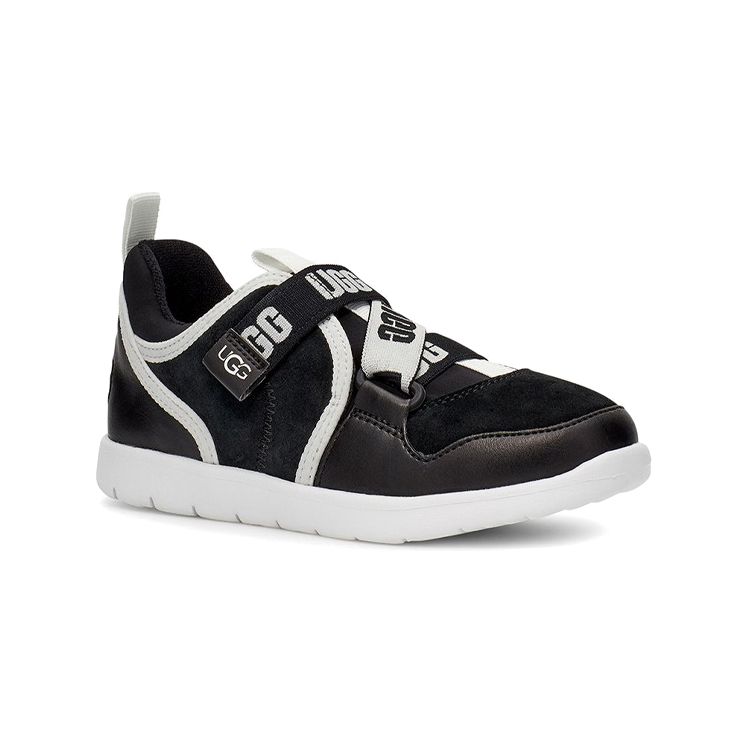 UGG Cloudlet Sneaker Comfortable Breathable Casual Running Shoes Kids Sneaker Black White 1107979K- BWHT