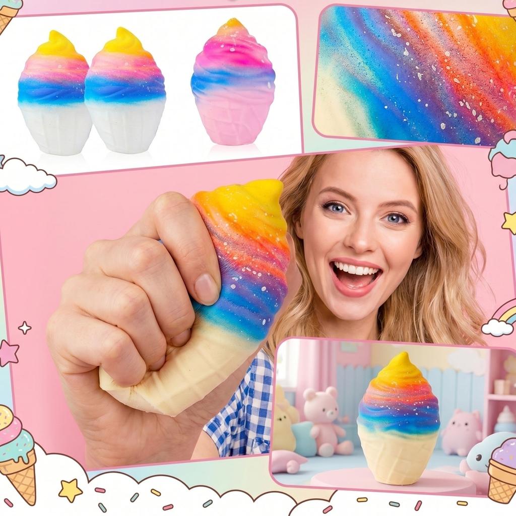 Slow Rising Ice Cream Toy, Stress Sensory Toy (Random Color)