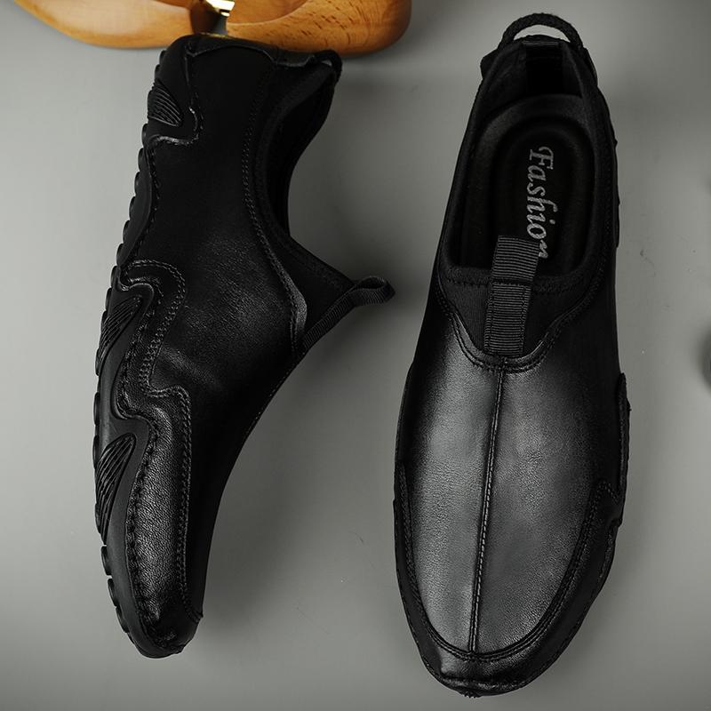 Spring And Summer New Fashion Casual Beanie Shoes Lazy Shoe Cover Retro Style Driving Men 'S Leather Shoes