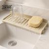 Suction Cup Kitchen Mat Silicone Sink Faucet Mat Foldable Splash Guard with Cup