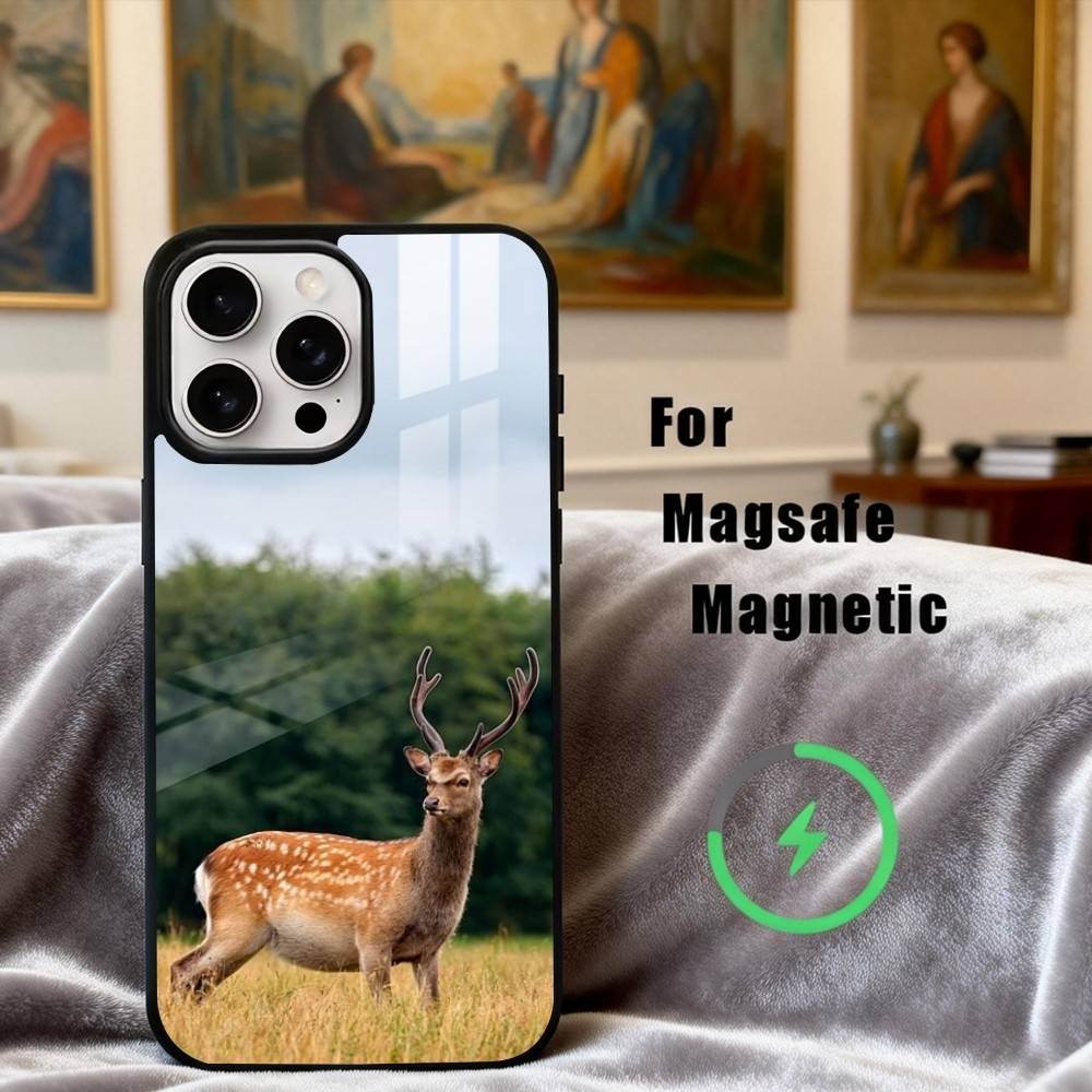 The Graceful Sika Deer Phone Case For iPhone17,16,15,14,13,12,11 Plus,Pro Max Magnetic For Magsafe Wireless Charging