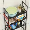 Scaffale portaoggetti sopra il WC, Scaffale portaoggetti indipendente a 3 ripiani per WC, Scaffale portaoggetti da bagno in metallo smontabile