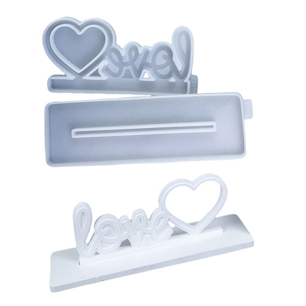 Flexible Heart Shaped Epoxy Resin Mold Set for DIY Photo Frames and Desktop Decorations with Silicone Casting Molds