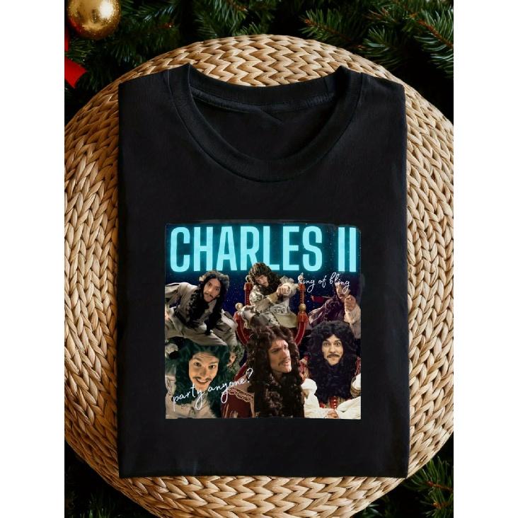 Men s Horrible Histories Charles II & Roundheads T-Shirt - Retro Historical Costume Tee Suitable for History Buffs, Themed Parties, Outfits, Soft S чёрный
