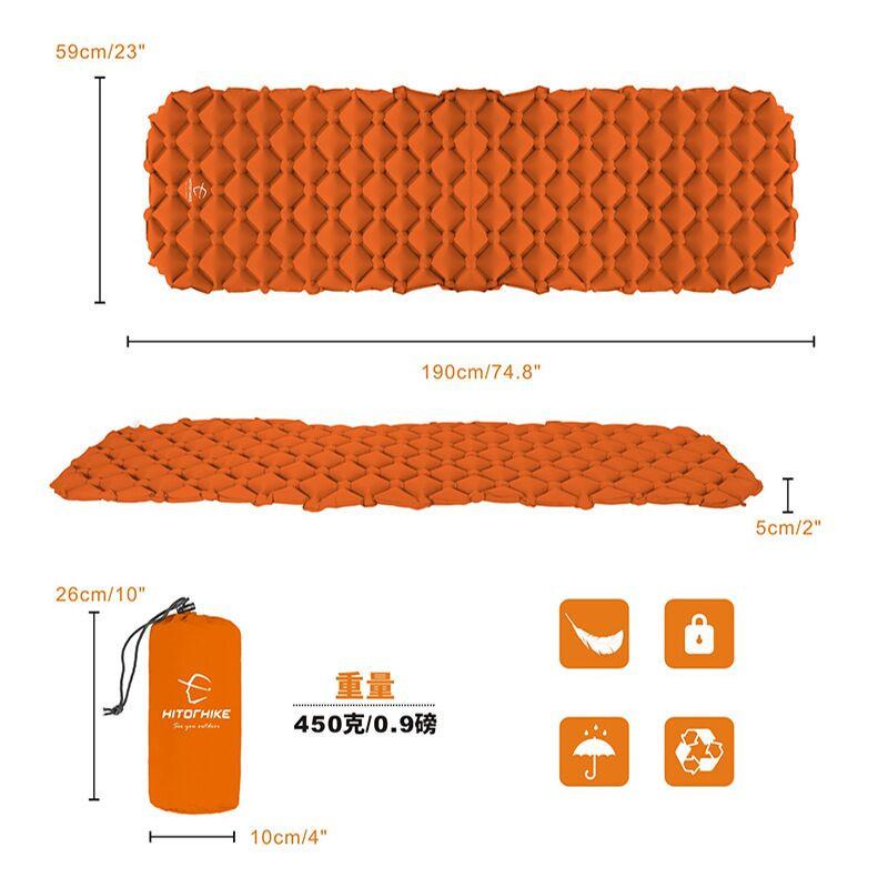 Inflatable Sleeping Pad | Portable Ultralight Moisture-Proof Mattress Easy Inflate Foldable Air Bed for Camping Backpacking