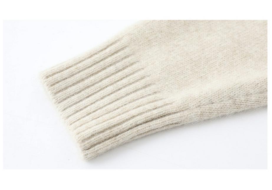 Women's Thickened Cashmere Sweater - Autumn/Winter New Style, Half-High Collar, Warm Wool Base Layer.