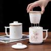 White Porcelain Tea Mug with Lid