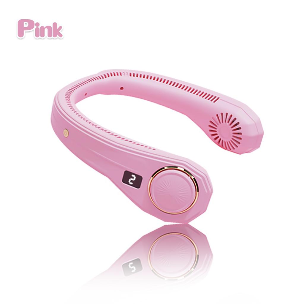 New 3 Gears Hanging Dual Cooling Neck Fan Mini USB Portable Rechargeable Quiet Ventilator for Traveling Outdoor Indoor Neck Fan