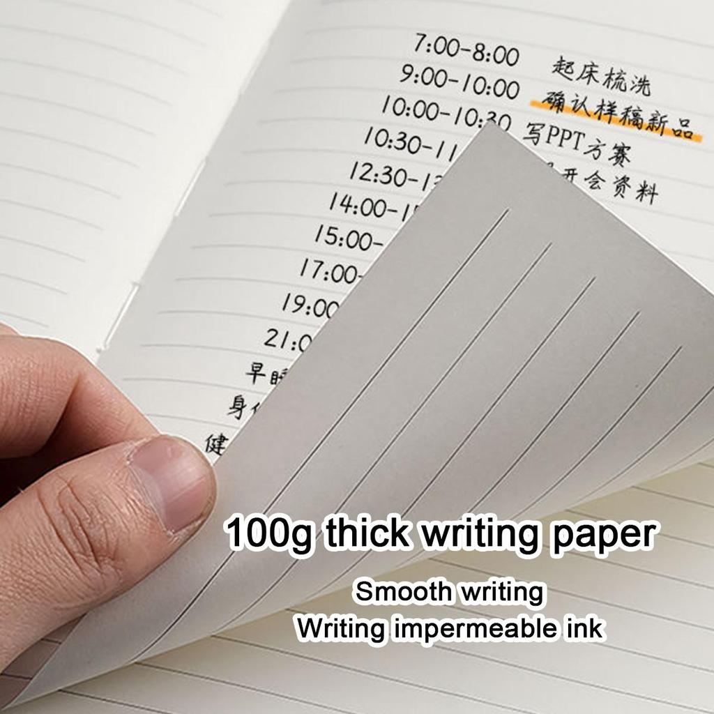 A5/B5 verdickter Business-Leder-Notizblock, Studenten-Studienheft, Arbeitsbesprechungs-Protokollbuch, Tagebuch, Exzerptbuch, 100 Blatt